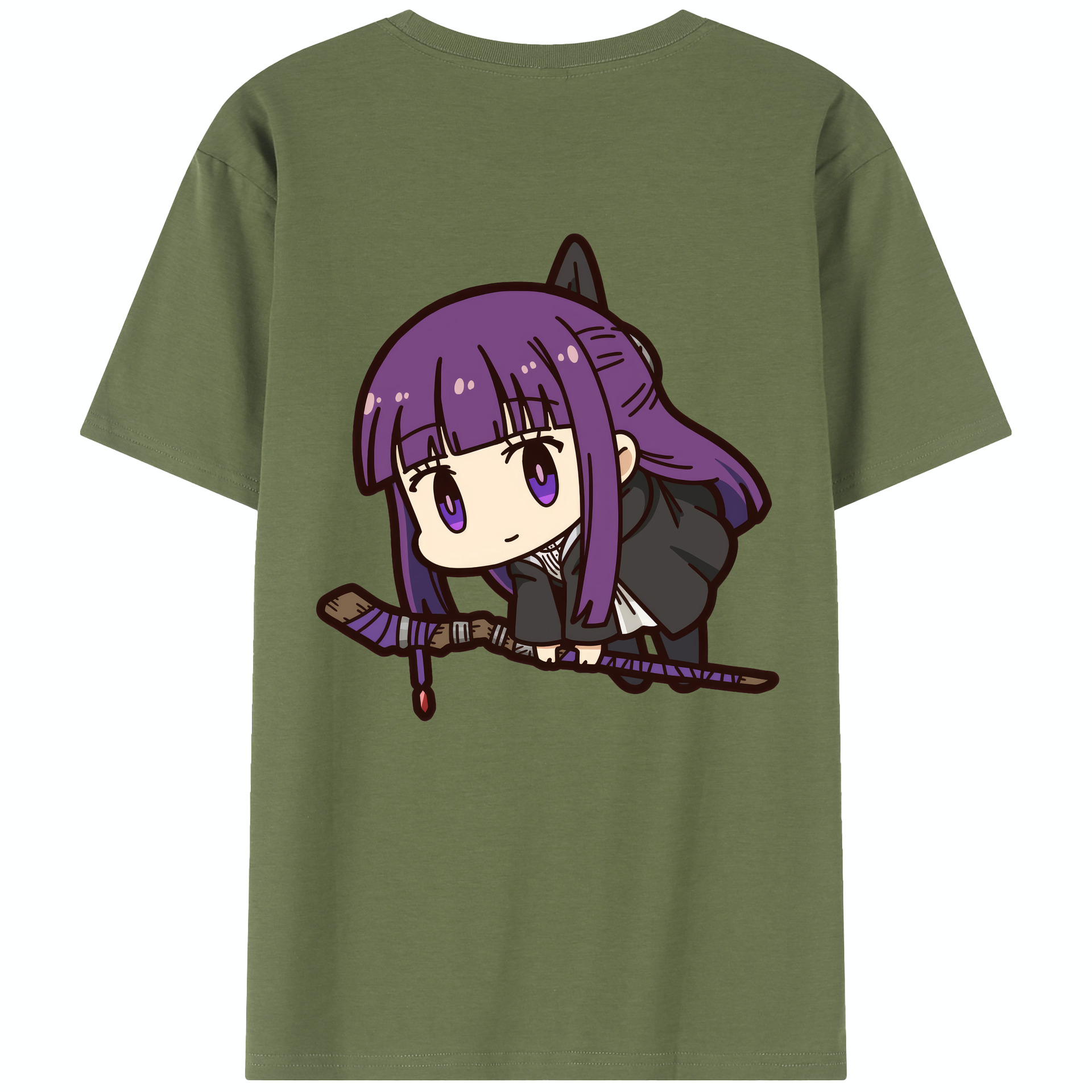 （画像用） 葬送のフリーレン Frieren 綿100％半袖Tシャツ（背面プリント）